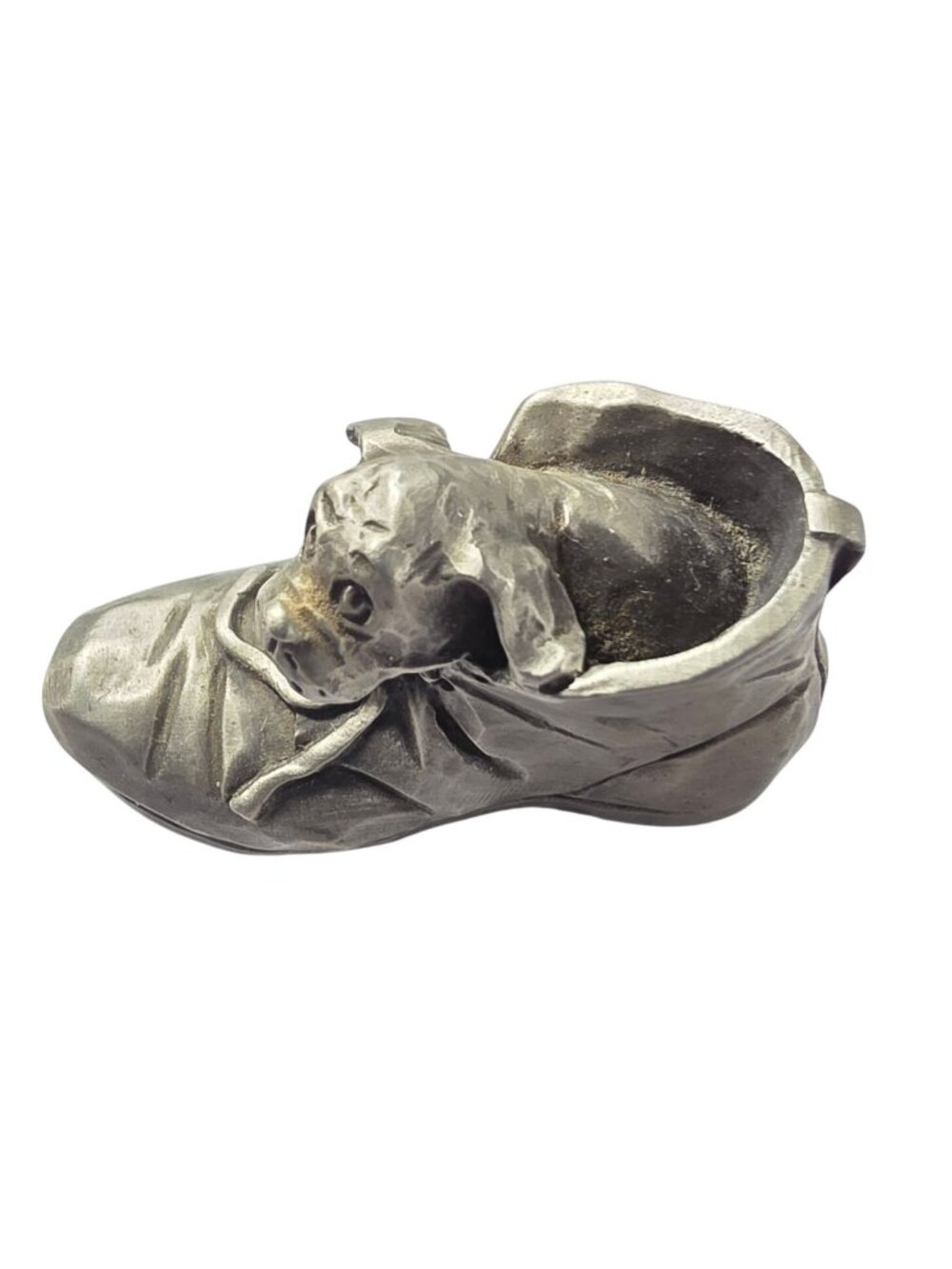 Dog In Shoe Pewter Figurine Little Gallery Hallmark 1979 Vtg dog lovers gift